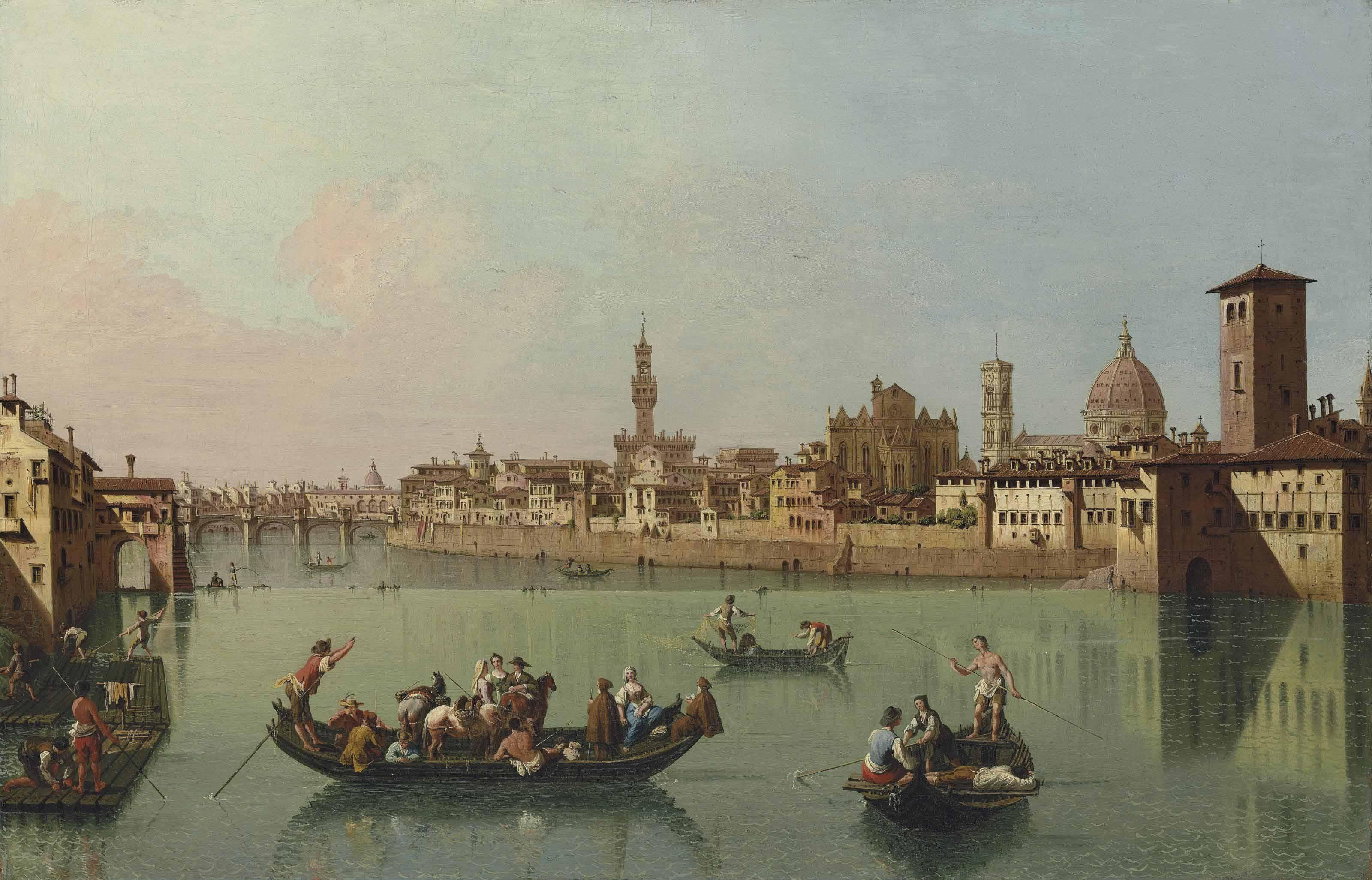 Giuseppe Zocchi - Florence, A View Of The Arno From The Porta San Niccolò