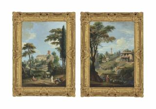 Giuseppe Zocchi - The Castello di Rota, near the Lake of Bracciano, seen from the path leading to the entrance; and The Castello di Rota, seen from behind