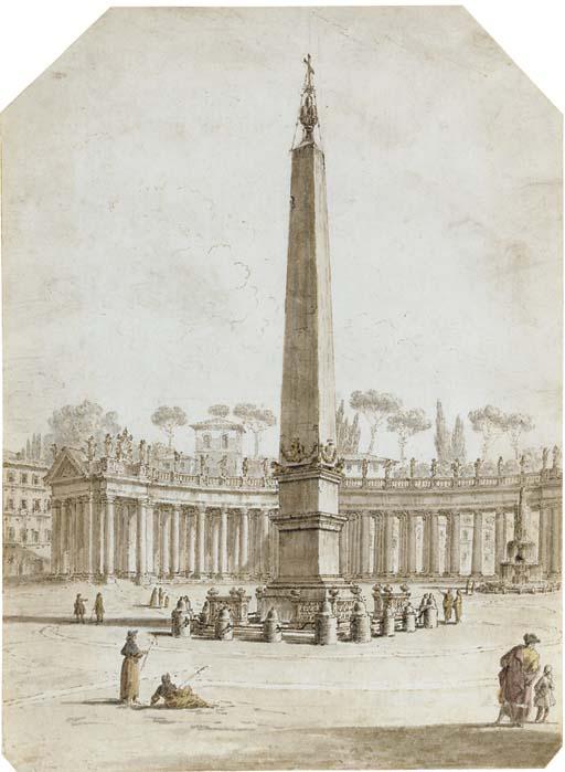 Giuseppe Zocchi - The piazza and colonnade of Saint Peter\'s, Rome