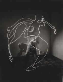 Gjon Mili - Triplet of Picasso Drawing With Light, 1949