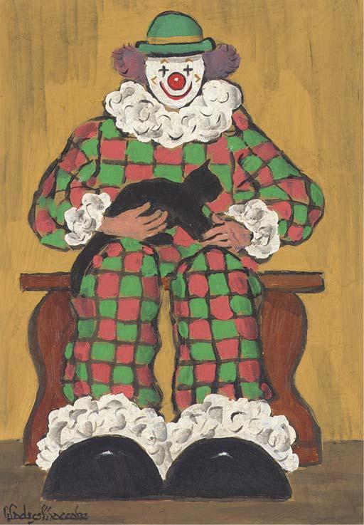 Gladys Maccabe, F.R.S.A., H.R.U.A. - A seated clown