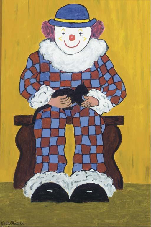 Gladys Maccabe, F.R.S.A., H.R.U.A. - Clown with Cat