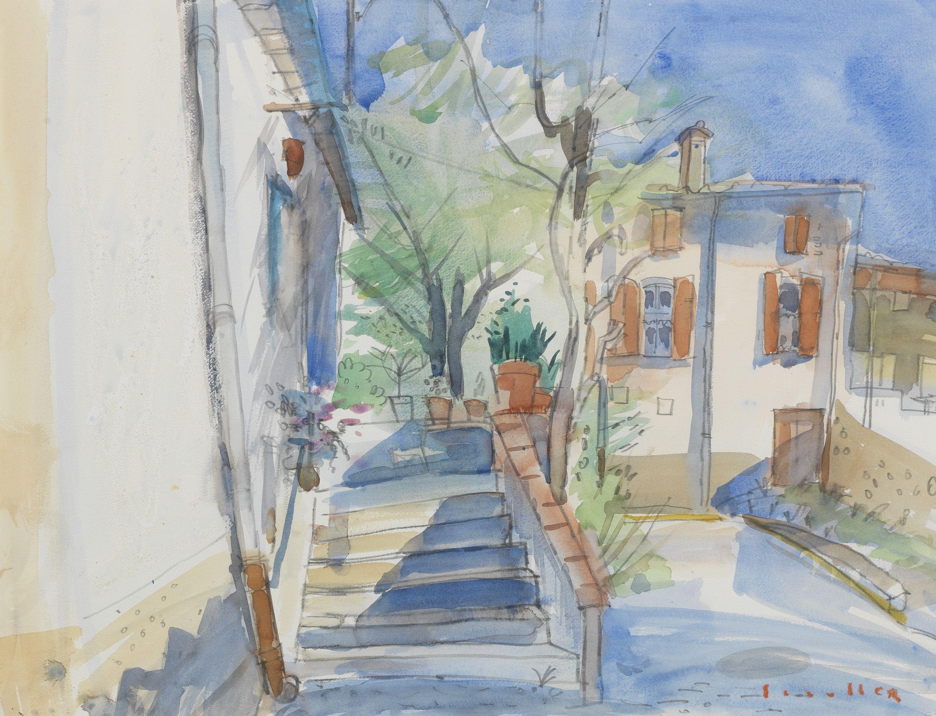 Glen Scouller RSW RGI - Potted Plants, Montesquieu des Albers