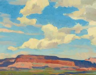 Glenn Dean - Mesa and Clouds 11 x 14 in. framed 14 1/2 x 17 1/2 in.