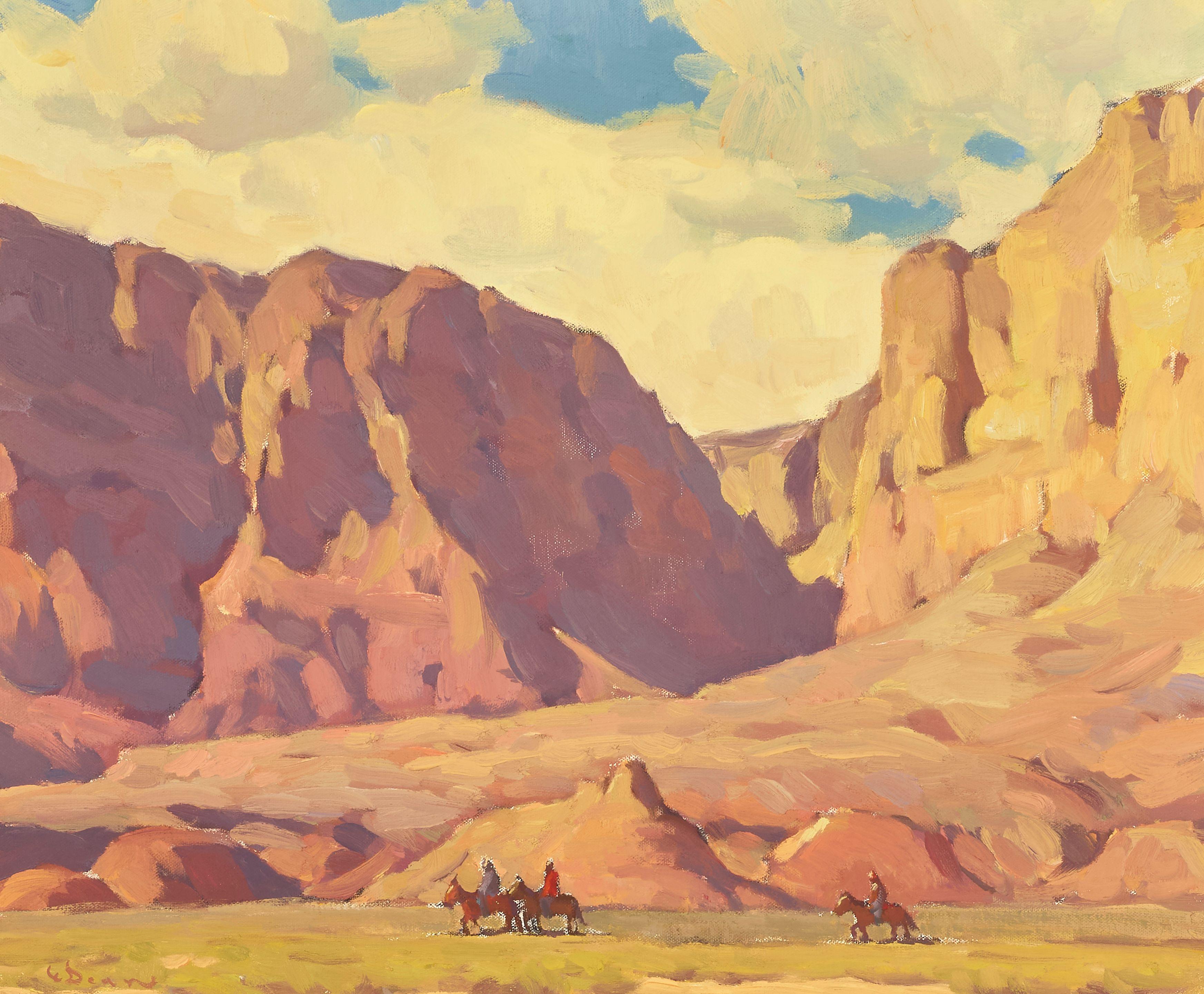 Glenn Dean - Riders of the Vermillion Cliffs, Utah 20 x 24 in. framed 28 x 32 in.