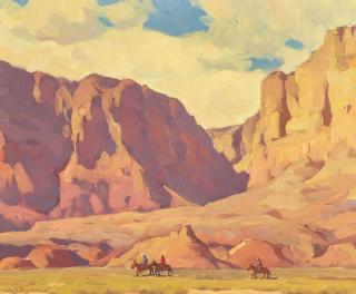 Glenn Dean - Riders of the Vermillion Cliffs, Utah 20 x 24 in. framed 28 x 32 in.