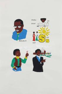 Glenn Ligon - Malcolm X, Frederick Douglass, Boy with Bubbles (version 1) #2