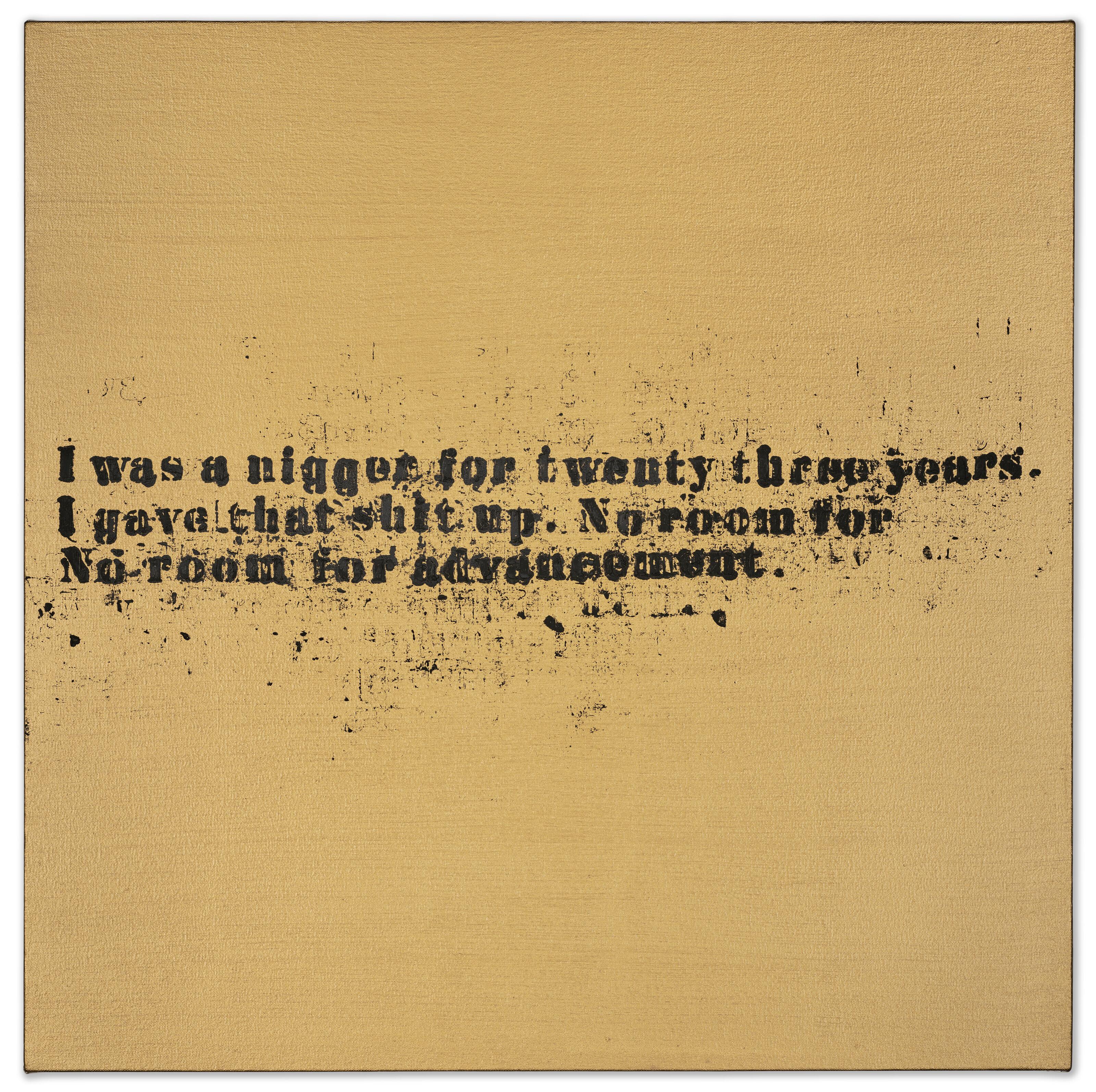 Glenn Ligon - No Room (Gold) #2