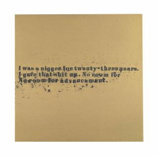 Glenn Ligon - No Room (Gold) #52