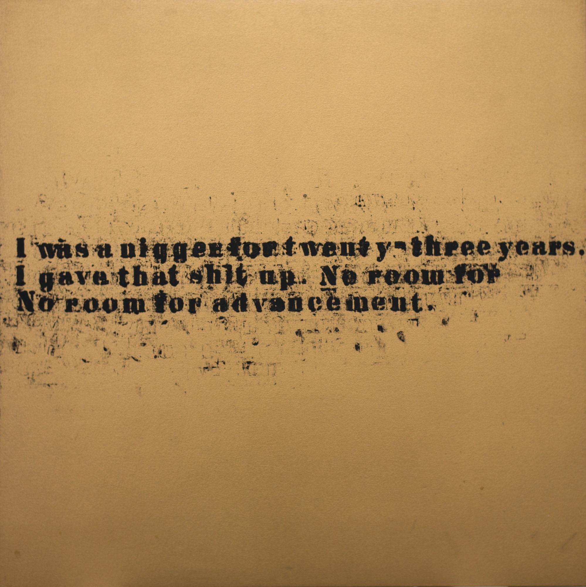 Glenn Ligon - No Room (Gold) #6