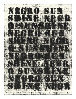 Glenn Ligon - Study for Negro Sunshine #68