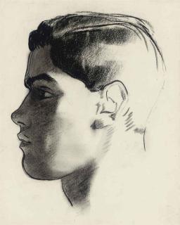 Glyn Philpot, R.A. - Head of a young man in profile