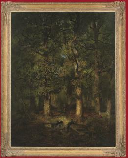 Godefroy De Hagemann - A huntsman in a forest glade