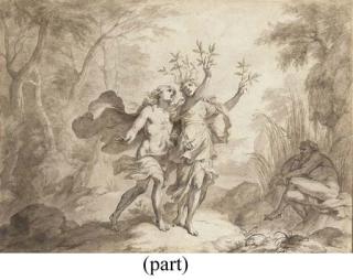 Godfried Maes - Apollo killing Python; Apollo and Cupid; Apollo and Daphne; and Hermaphroditus and Salmacis: Illustrations for the Metamorphoses of Ovid