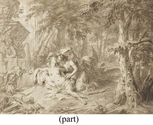 Godfried Maes - Jupiter and Callisto; Callisto before Diana; Europa and the Bull; and Cadmus searching for Europa: Illustrations for the Metamorphoses of Ovid