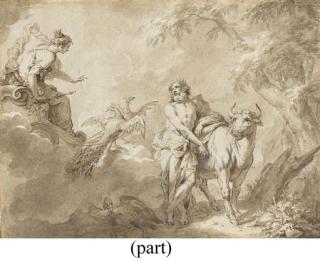Godfried Maes - Jupiter and Io; Jupiter and Io, disguised as a white heifer, confronted by Juno; and Mercury rescuing Io from Argus: Illustrations for the Metamorphoses of Ovid