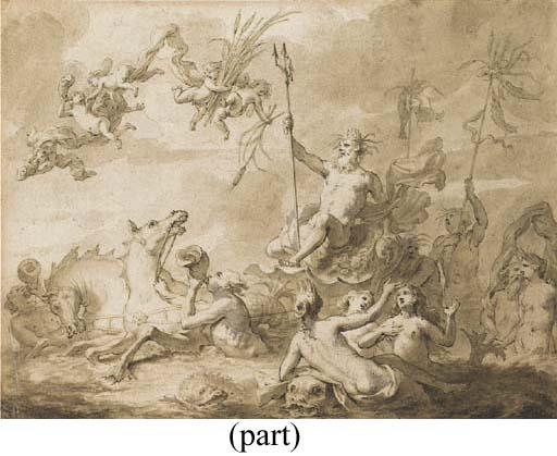 Godfried Maes - The Assembly of the Gods; The Triumph of Neptune; The Battle of Gods and Giants; and Prosperity (The Iron Age): Illustrations for the Metamorphoses of Ovid
