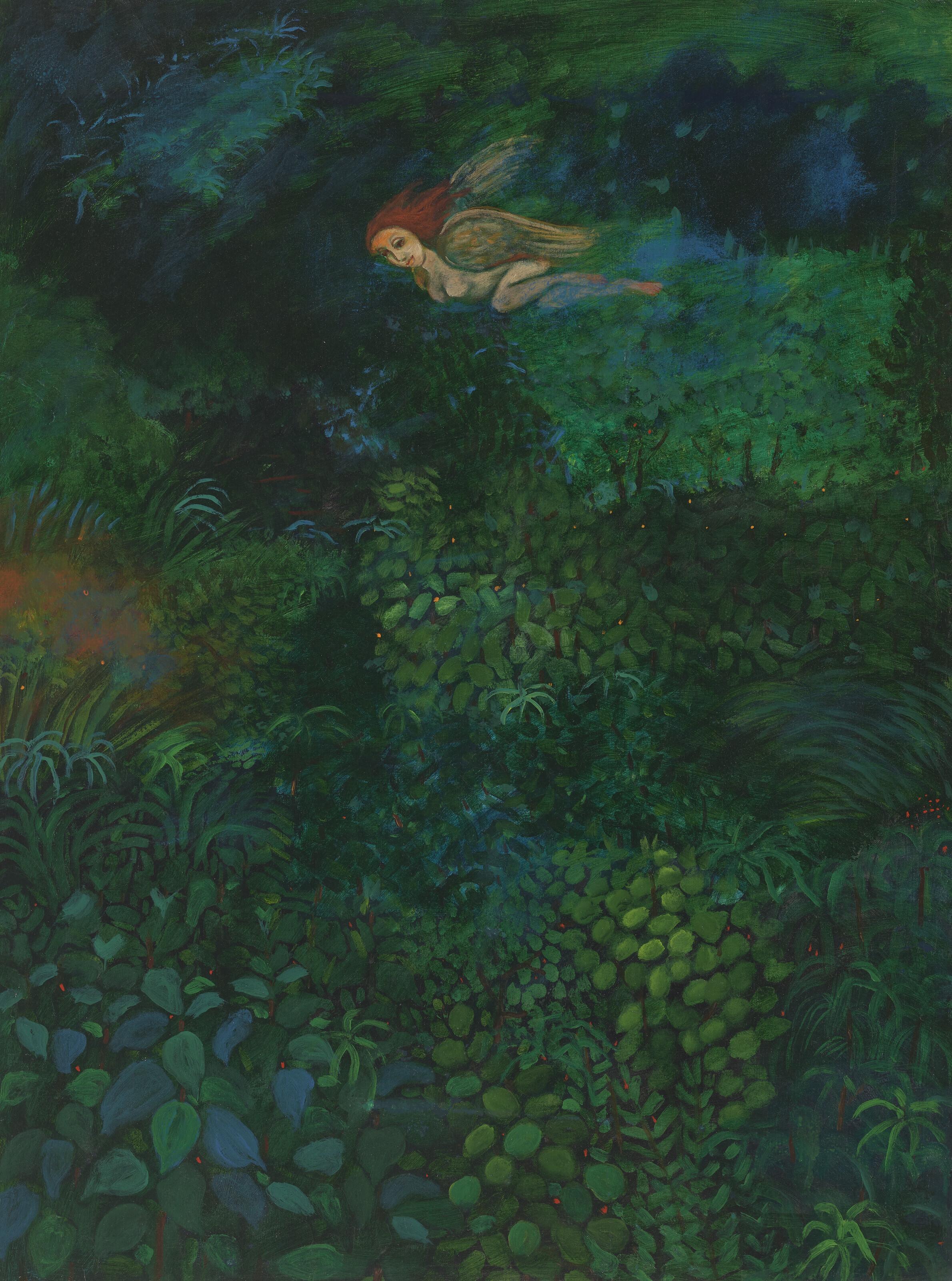 Gogi Saroj Pal - Untitled (Angel in Landscape)