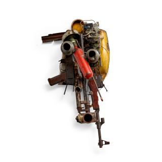 Gonçalo Mabunda - Group of 4 Masks, 2011-2012