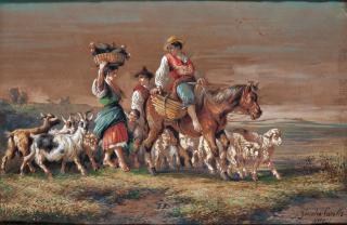 Gonsalvo Carelli - Shepheards whith Sheep