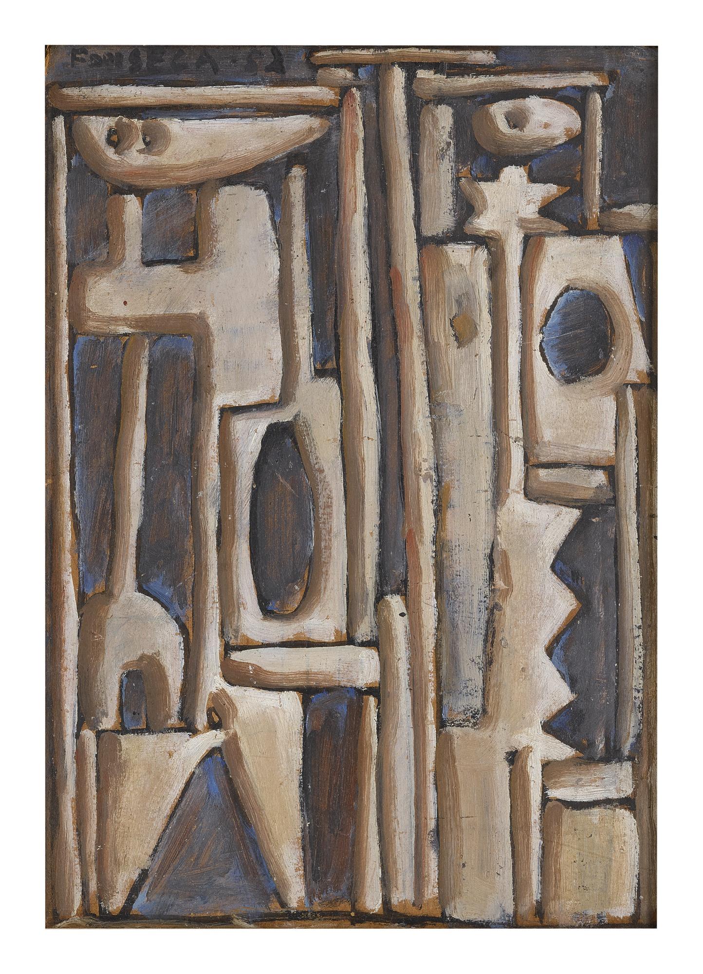 Gonzalo Fonseca - Pintura Constructiva (Formas And Paisaje): A Double-Sided Painting