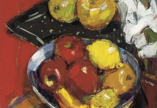 Gordon Bryce, R.S.A., R.S.W. - Apples and cyclamen