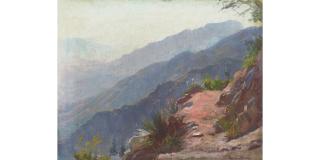 Gordon Coutts - Path in the Hills 14 x 18 1/4 in. framed 17 x 20 3/4 in.