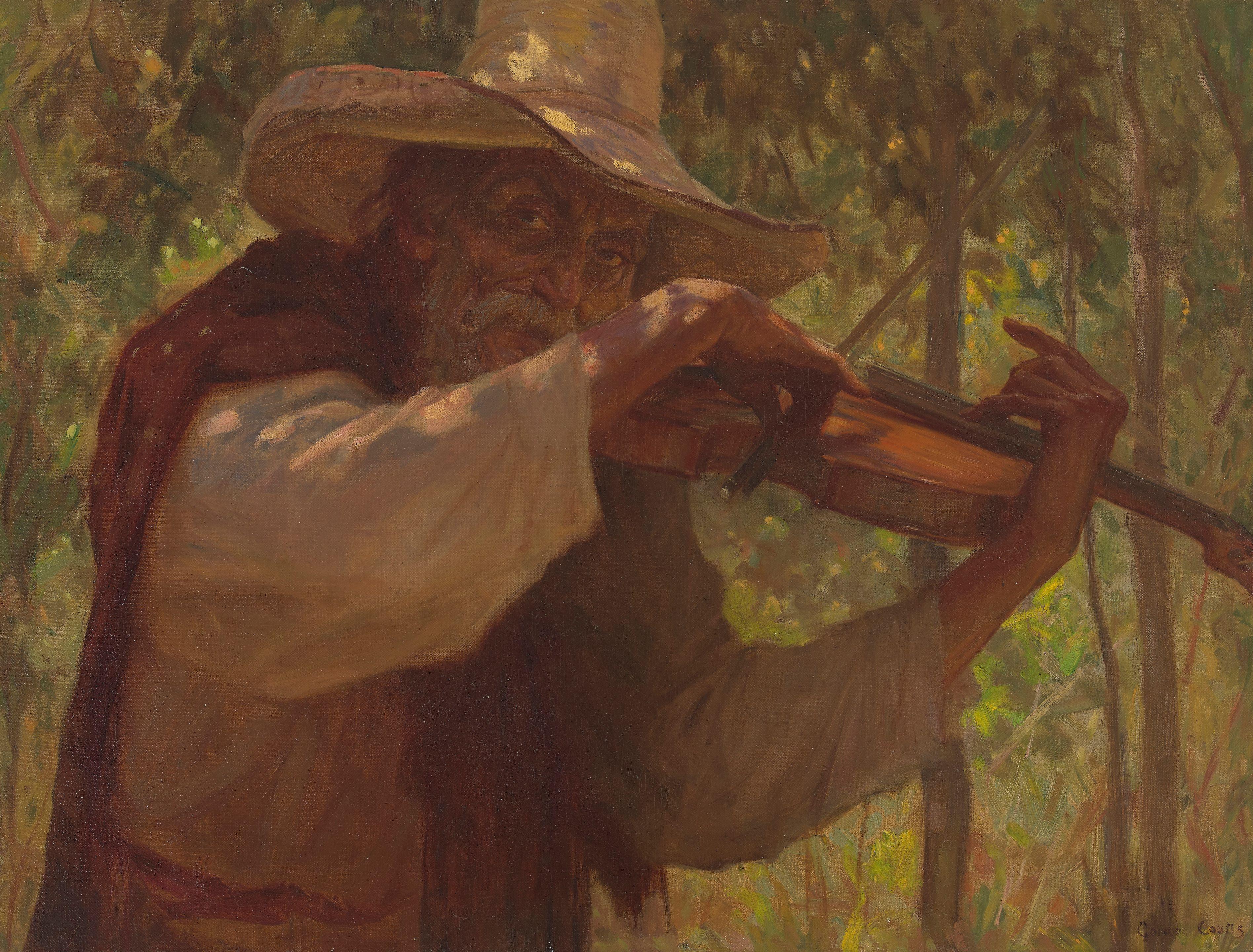 Gordon Coutts - The Fiddler 22 x 30 in. framed 31 x 38 1/2 in.