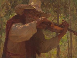 Gordon Coutts - The Fiddler 22 x 30 in. framed 31 x 38 1/2 in.