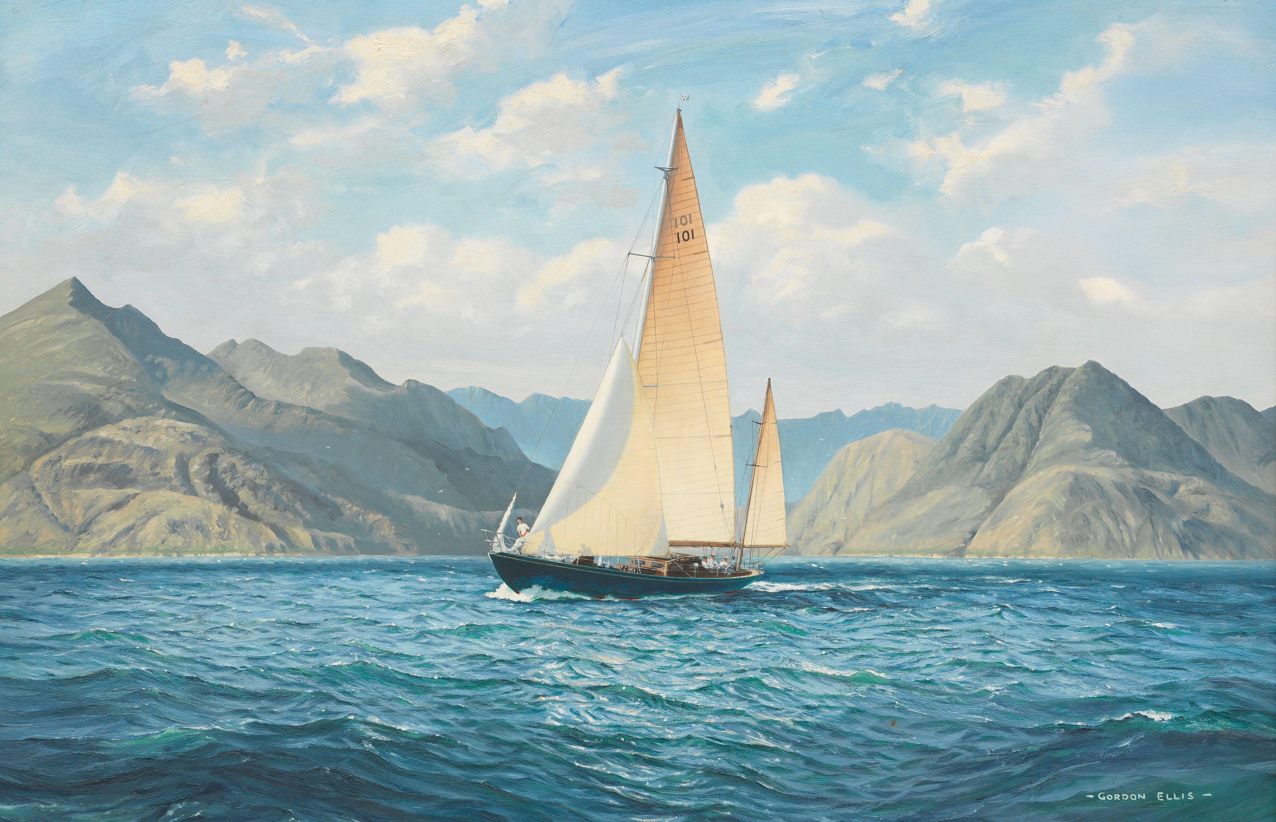 Gordon Ellis - Royal Yacht Bloodhound sailing off Skye