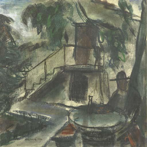 Gordon Mallet McCouch - Mann Am Tisch Vor Dem Haus, 1946