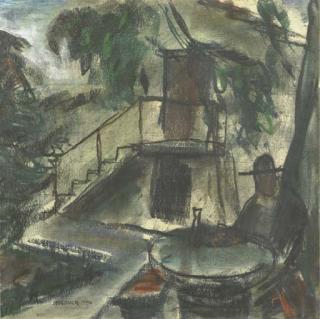 Gordon Mallet McCouch - Mann Am Tisch Vor Dem Haus, 1946