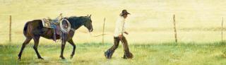 Gordon Snidow - Walking the Line 11 x 36 in. framed 18 x 44 in.