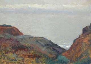 Gottardo Fidele Ponziano Piazzoni - Coastal bluffs along a shore