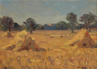 Gottardo Fidele Ponziano Piazzoni - Hayfield 6 1/4 x 8 3/4in
