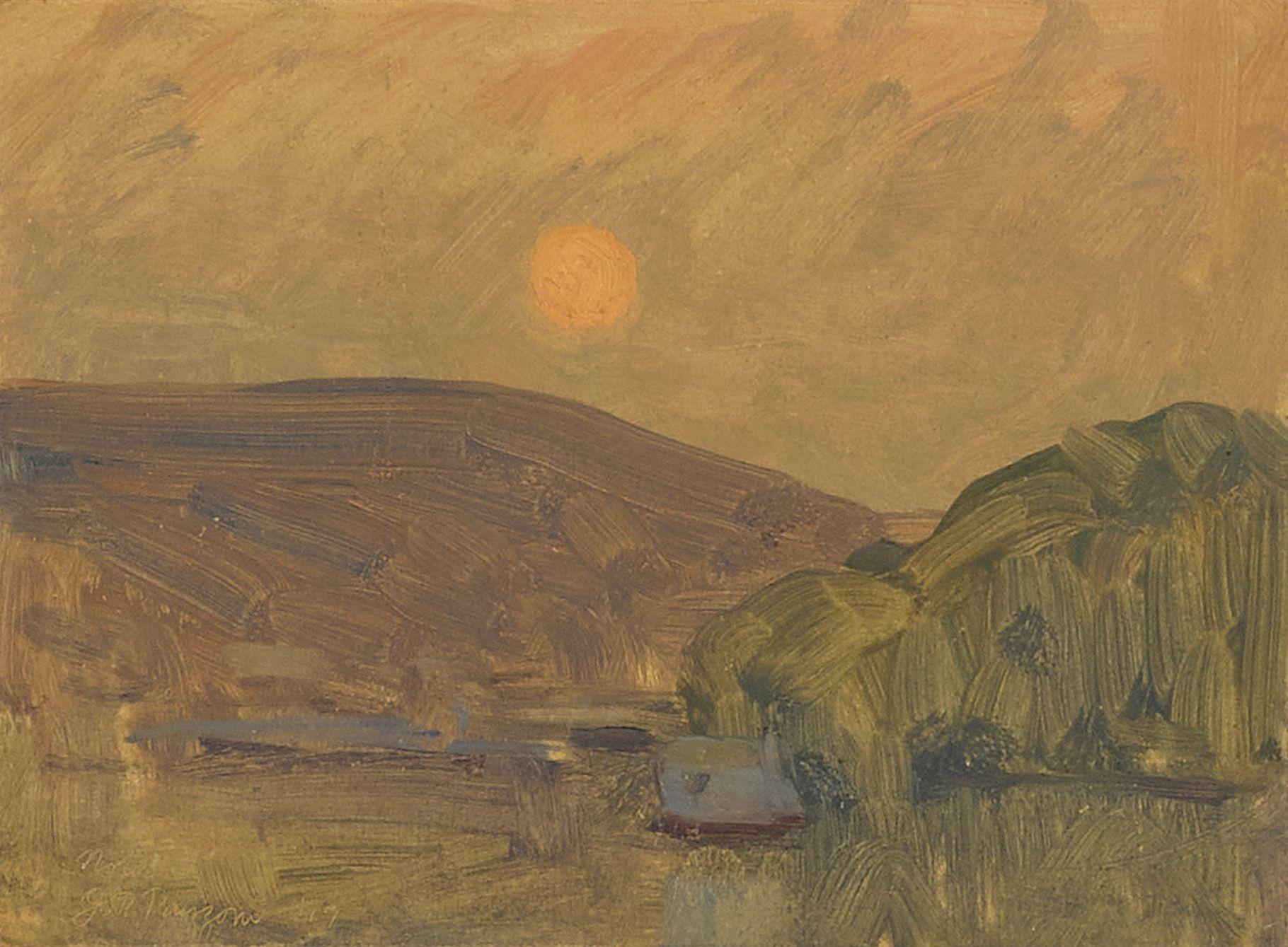 Gottardo Fidele Ponziano Piazzoni - Moon over Houseboat, Belvedere; Mill Valley (a group of two)