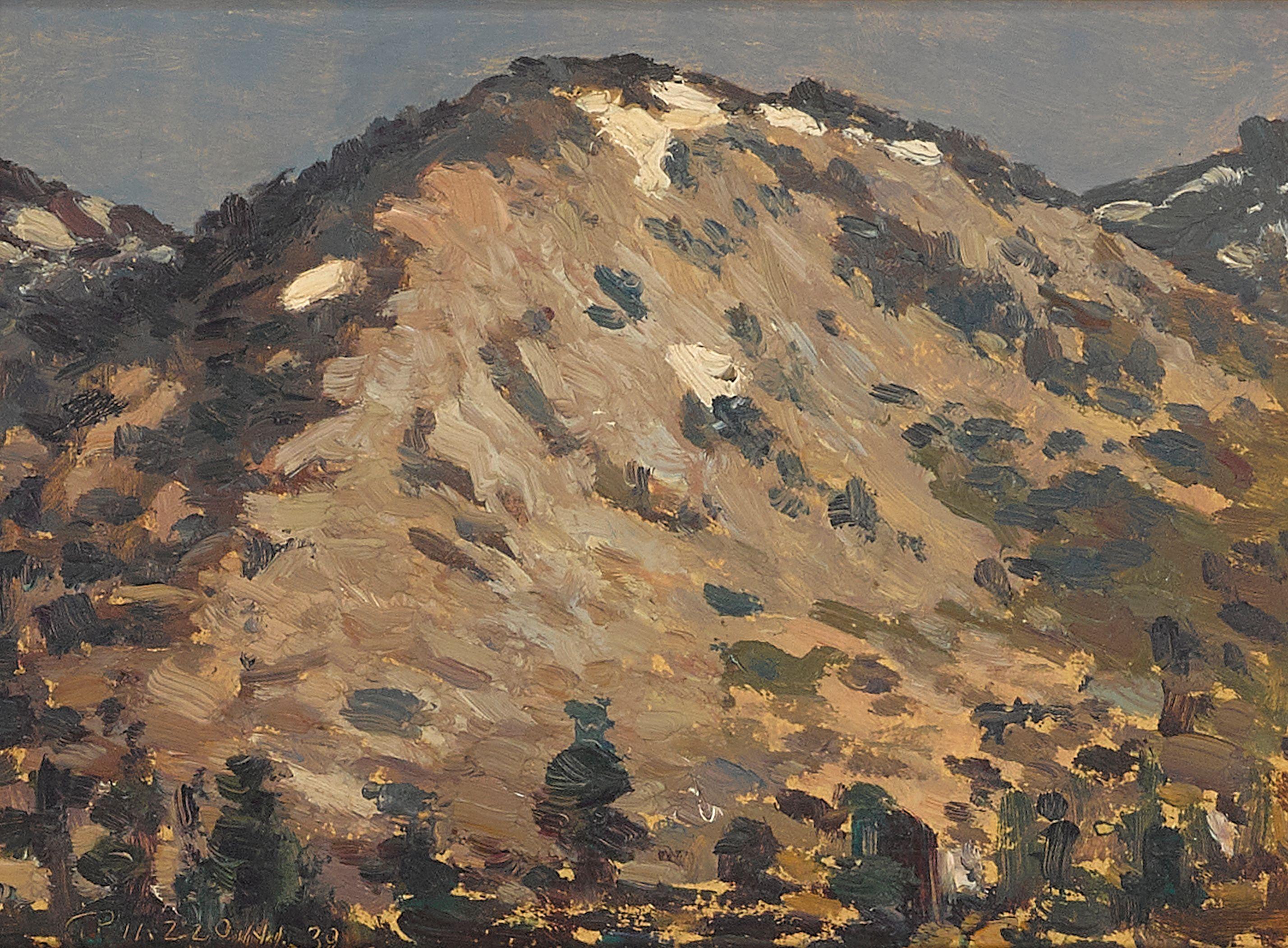 Gottardo Fidele Ponziano Piazzoni - Scattered patches of snow on the peak; Melting snow in the mountains (a group of two)