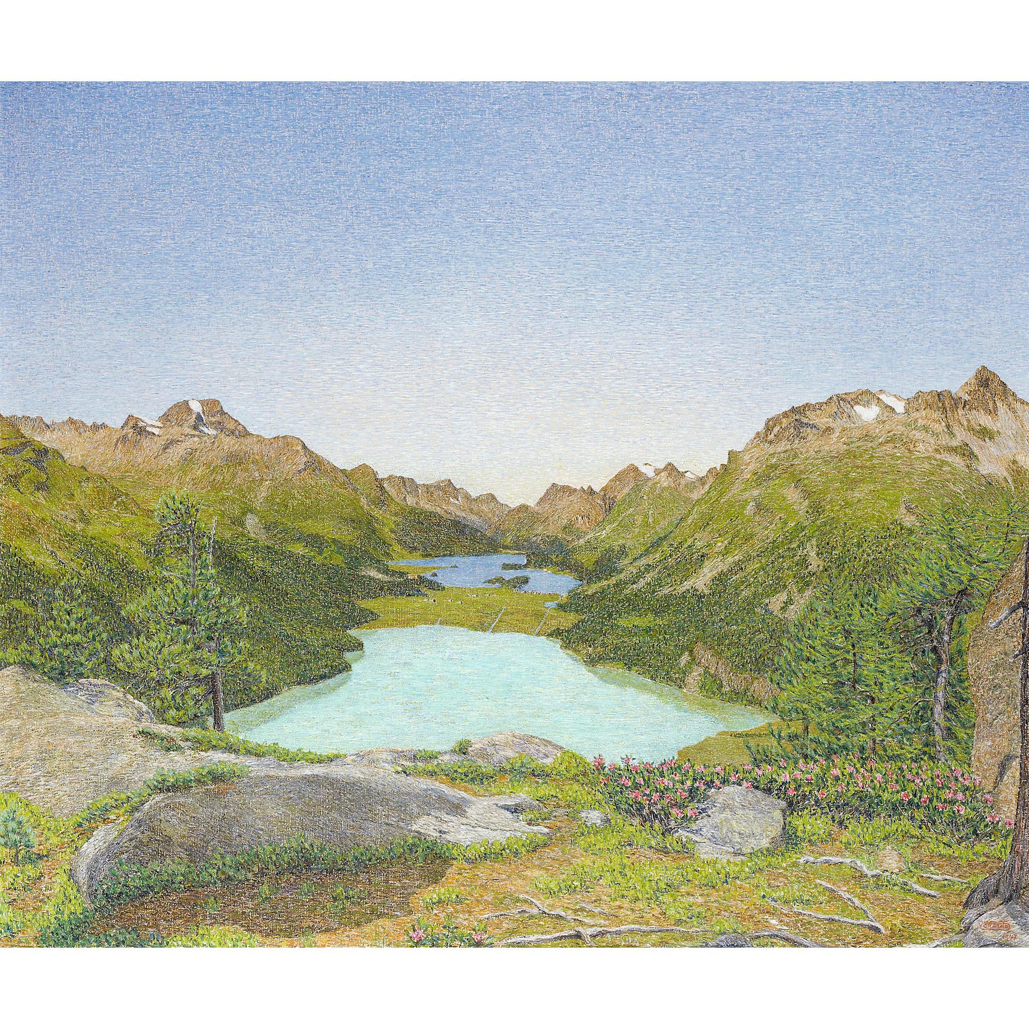 Gottardo Segantini - Blick Ins Oberengadin, 1947 View Into Upper Engadin, 1947
