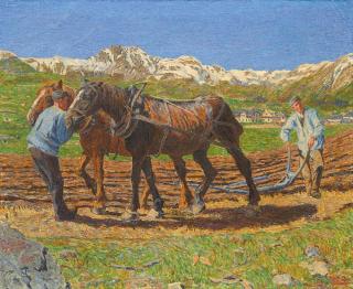 Gottardo Segantini - Das Pflügen. 1939.