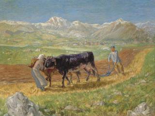 Gottardo Segantini - Das Pflügen