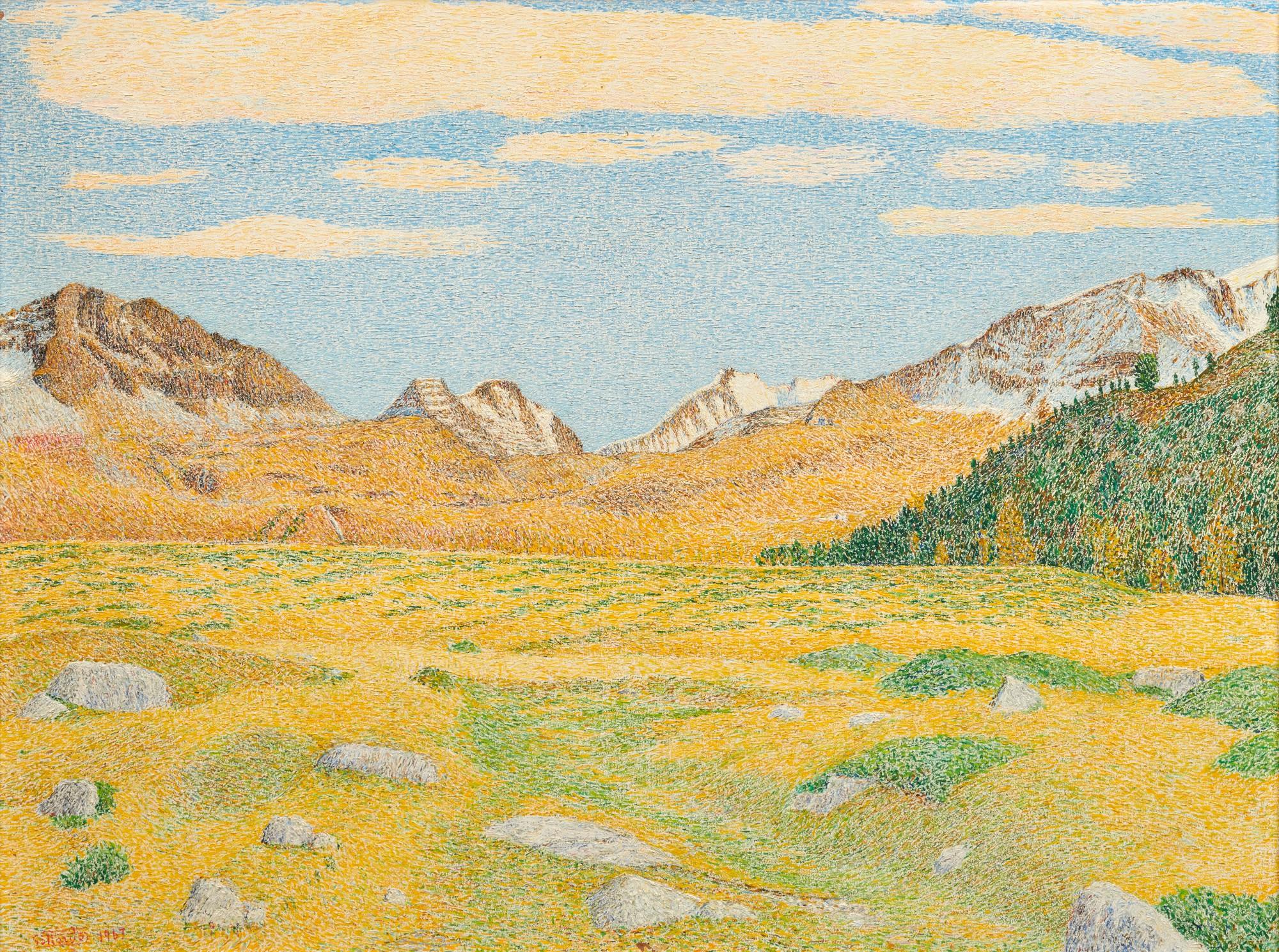 Gottardo Segantini - Engadiner Berglandschaft im Frühherbst, 1967