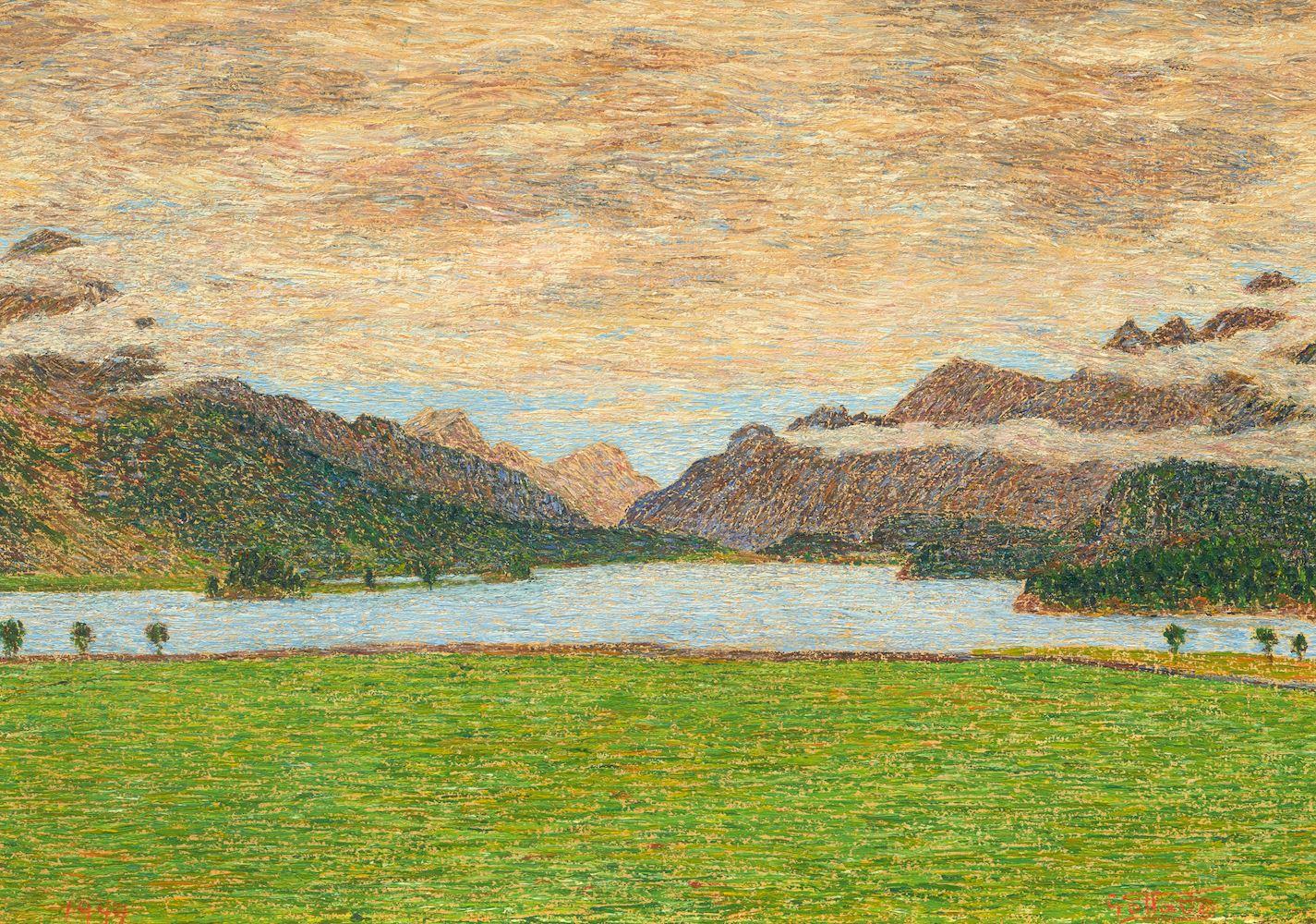 Gottardo Segantini - Giornata di pioggia sul lago di Maloja. 1949.