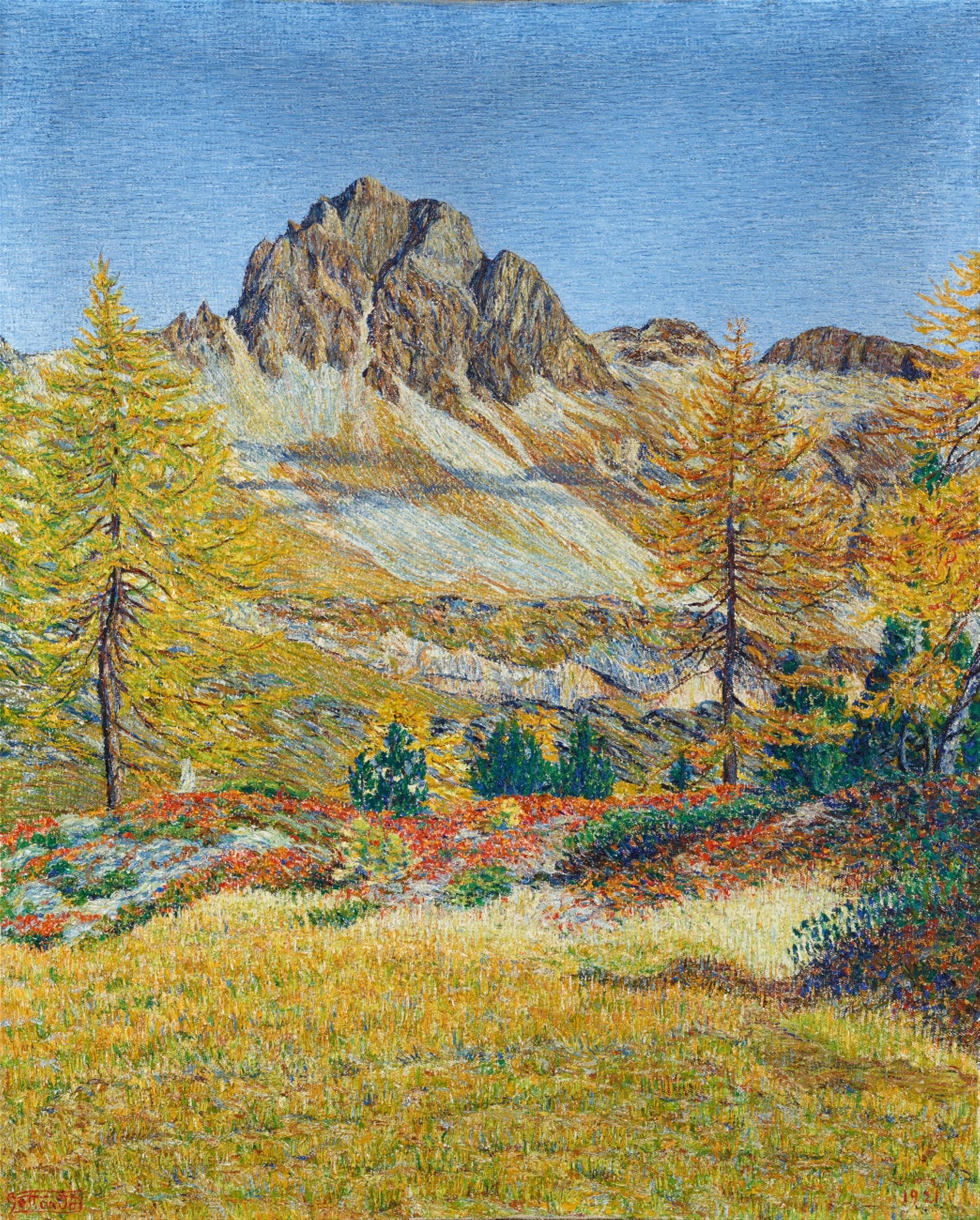 Gottardo Segantini - Lagrev in autunno