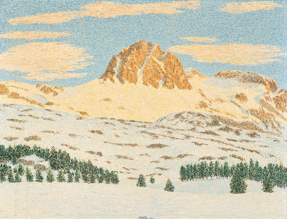 Gottardo Segantini - Piz Lagrev im Winter. 1965.