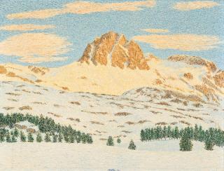 Gottardo Segantini - Piz Lagrev im Winter. 1965.