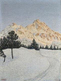 Gottardo Segantini - Piz Margna al tramonto, 1924/25