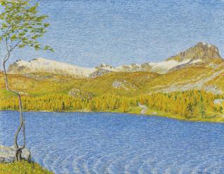 Gottardo Segantini - Silsersee Im Herbst