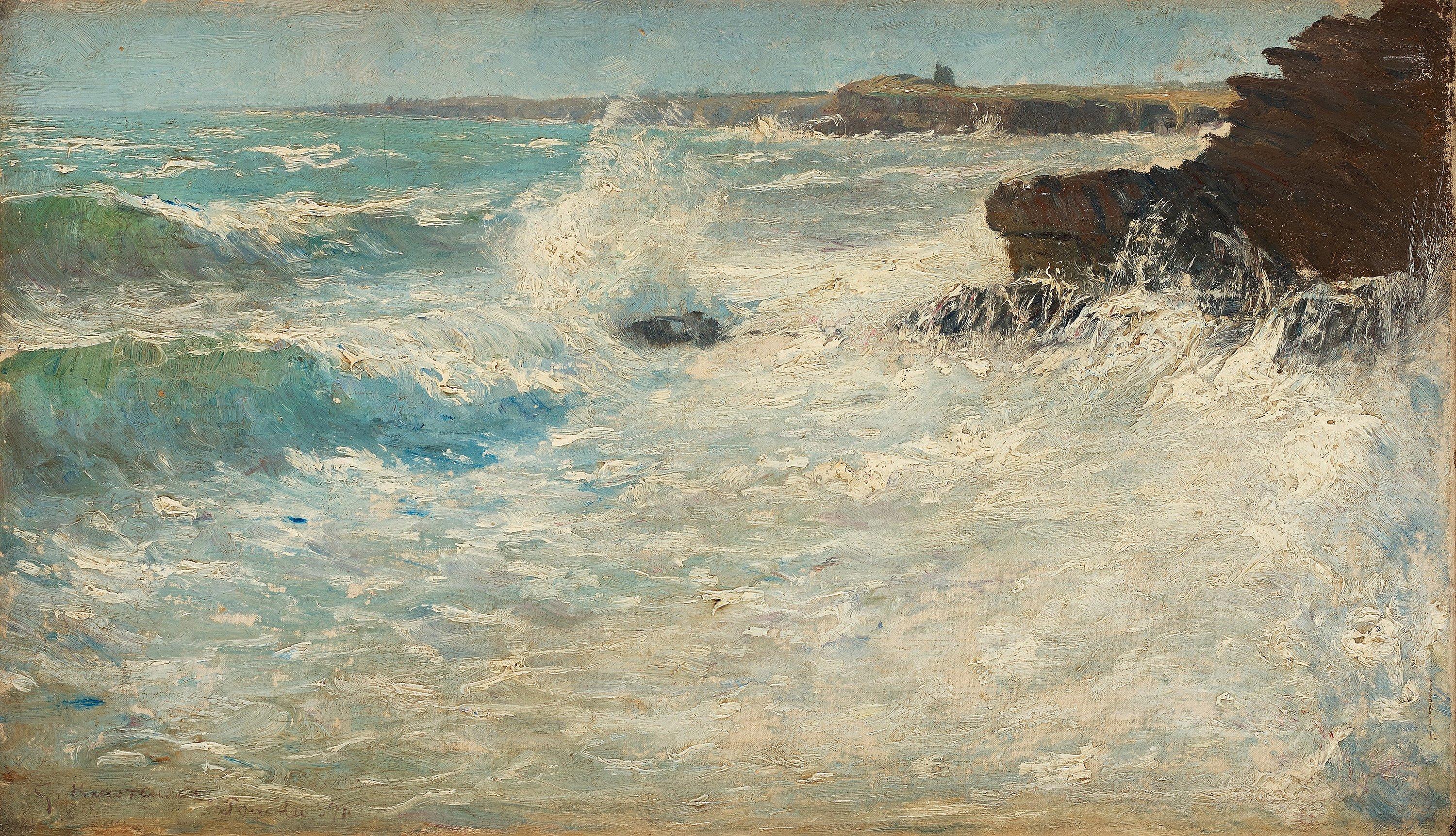 Gottfrid Kallstenius - Coastal scene from Pouldu, Brittany