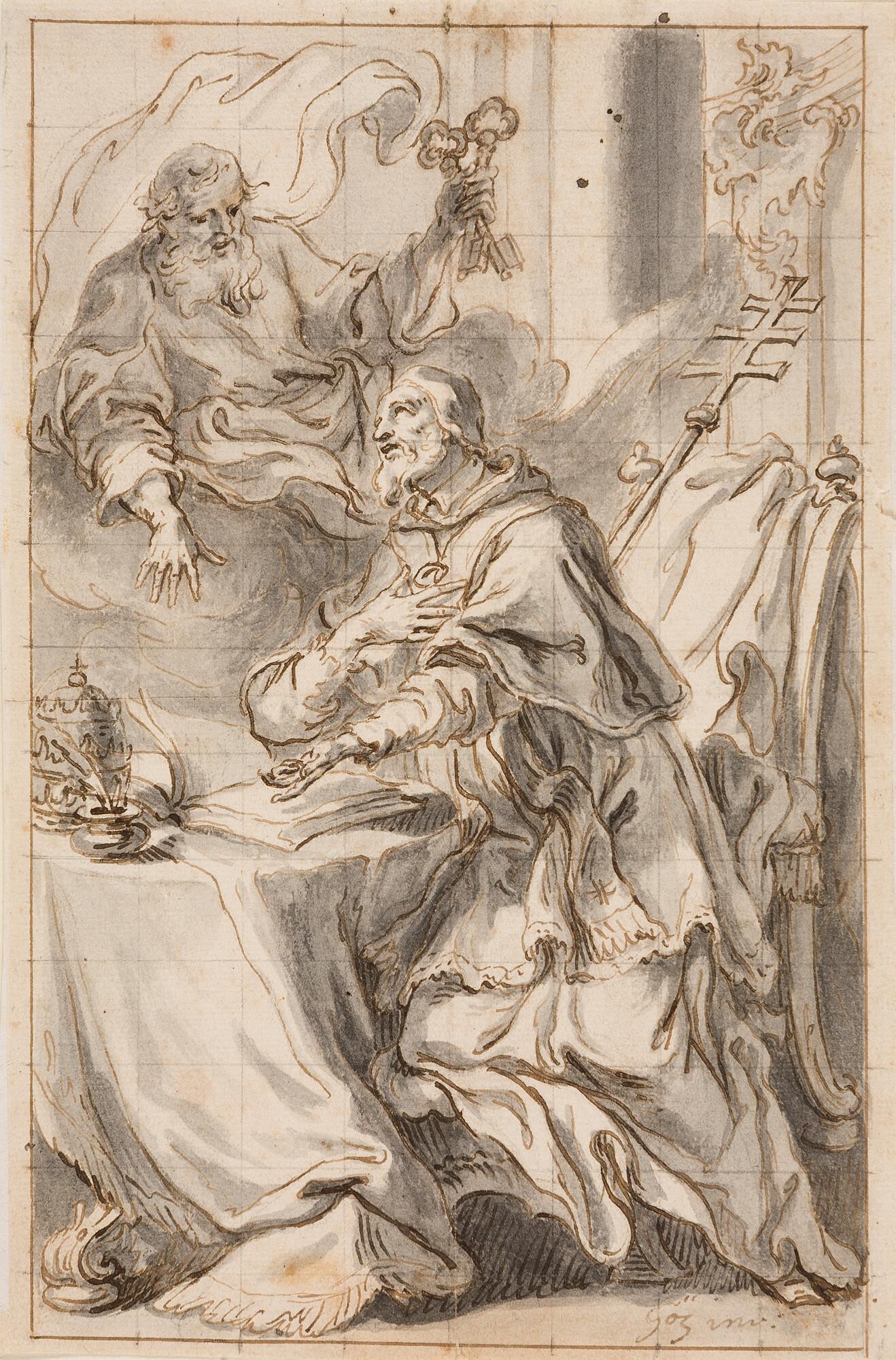 Gottfried Bernhard Goetz - Petrus erscheint Papst Leo I.