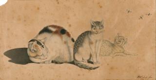 Gottfried Mind - Drei ruhende Katzen.